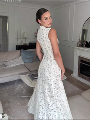 Delicate Lace Sleeveless Midi Dress
