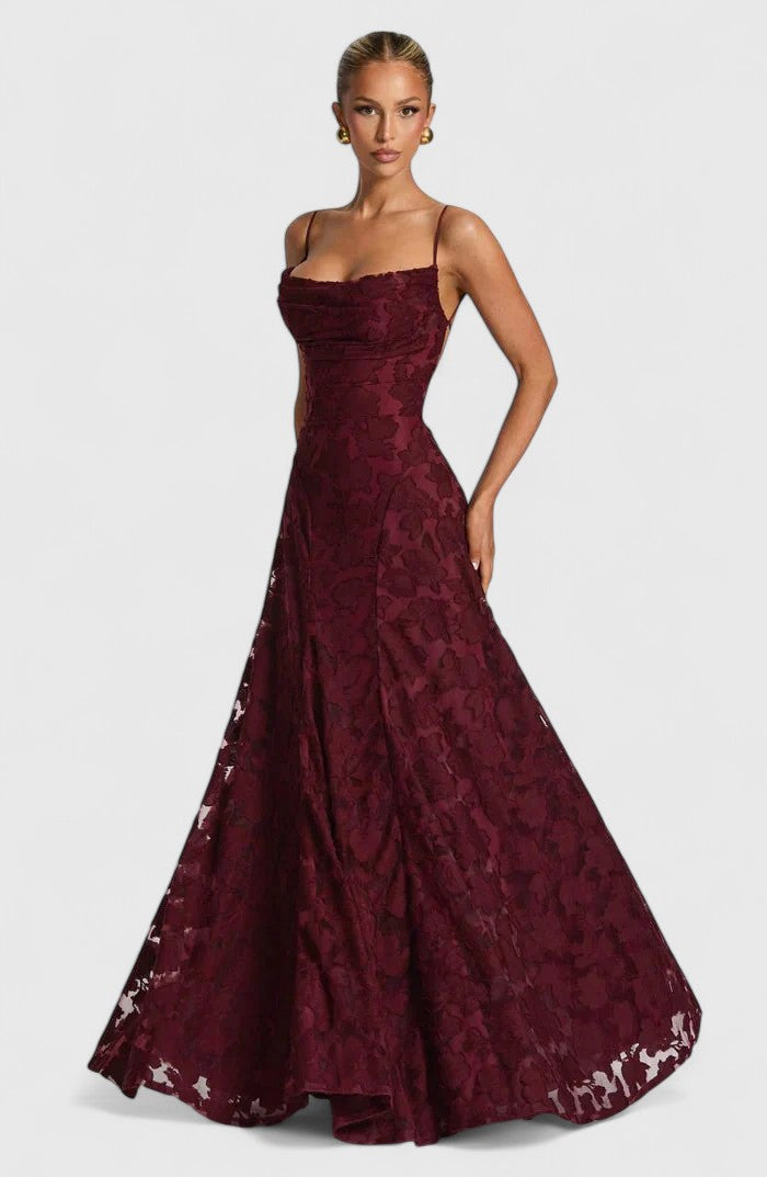Spaghetti Strap Backless Textured Maxi Dress