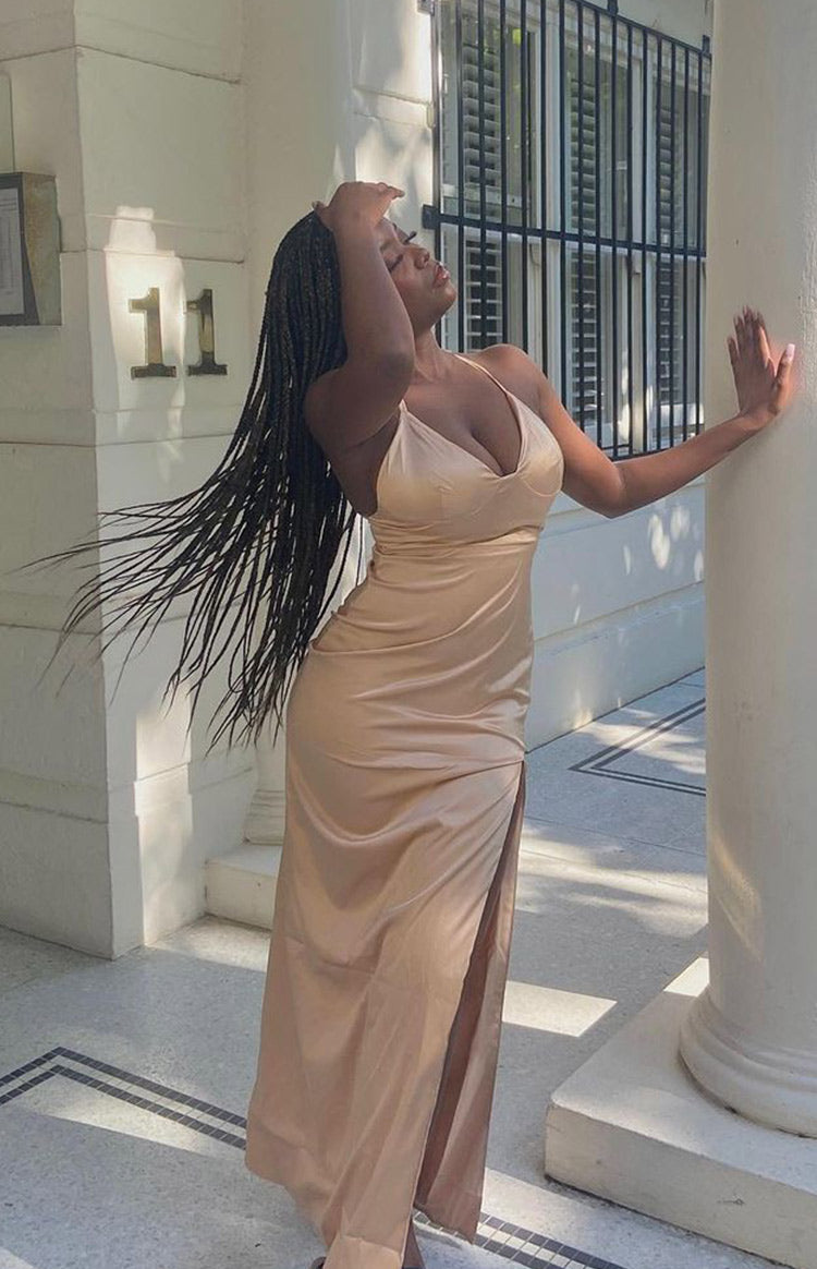 Coral Pink Maxi Formal Dress