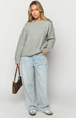 Light Grey Cable Knit Sweater