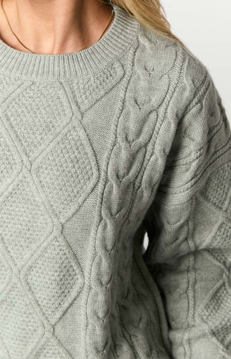 Light Grey Cable Knit Sweater