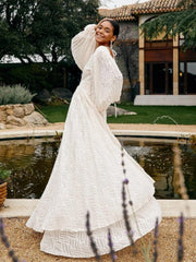 Cream Long Sleeves Maxi Dress