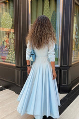 Light Blue Button Down Maxi Dress