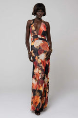 Polka Dot Diary Backless Maxi Dress