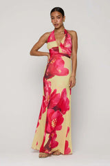 Polka Dot Diary Backless Maxi Dress