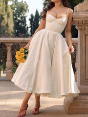 White Tulle Slip Midi Dress