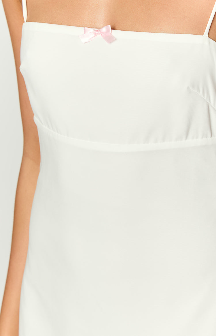 White Back Bow-Tie Mini Dress