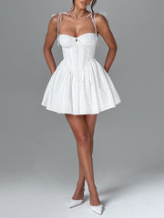 Princess Shoulder-Tie Mini Dress