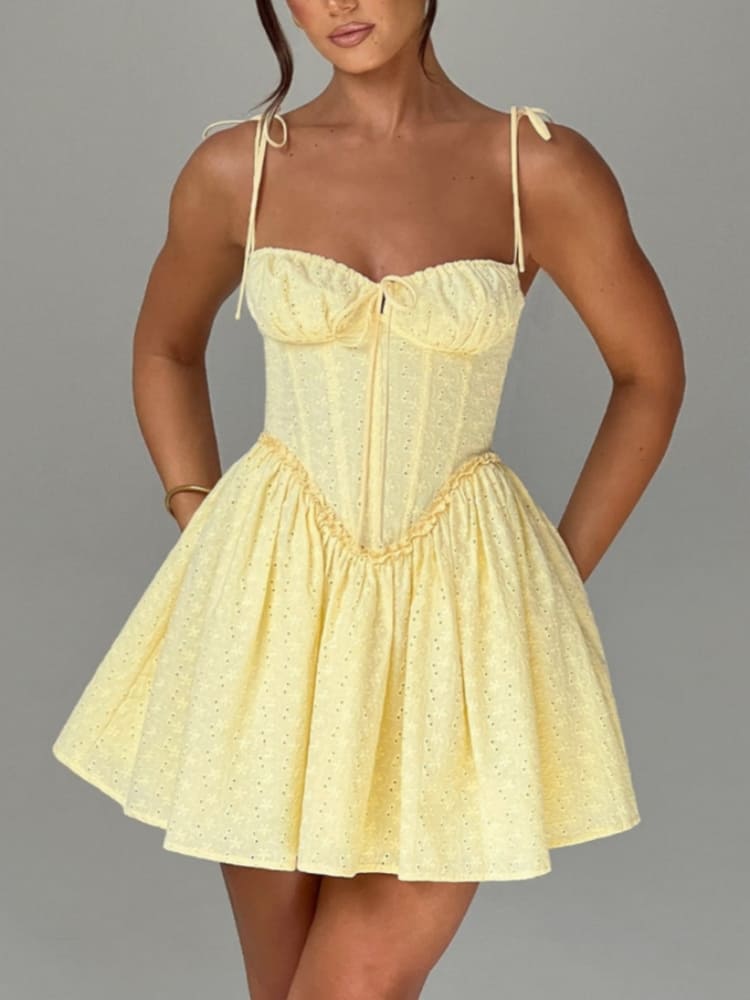 Princess Shoulder-Tie Mini Dress