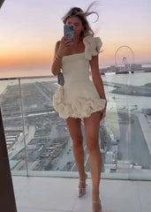Strapless Bodycon Homecoming Mini Dress With Ruffles