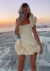 Strapless Bodycon Homecoming Mini Dress With Ruffles